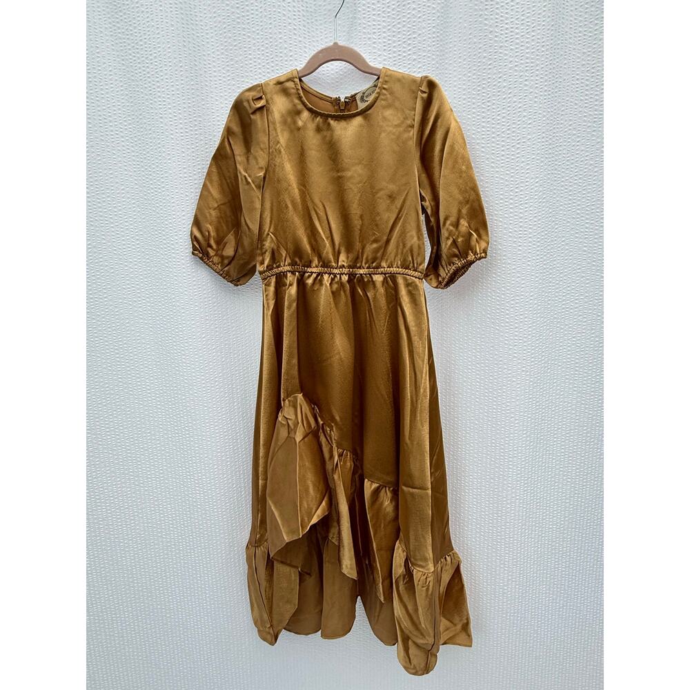 Joyfolie Mia Joy Girl’s Gabriella Dress in Gold Size 7 - Picture 4 of 7